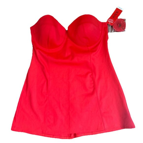 Spanx Women’s Red Dresskini Swimsuit Top, Sz 16, Retro Shaping NWT Coquette - Picture 3 of 7